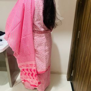 Full Pink Dress With Dhupatta