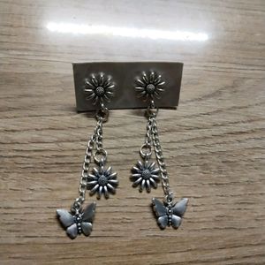 Silver Floral Earring