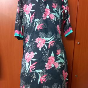 🌟 New Black Rayon Kurti (XXL size)