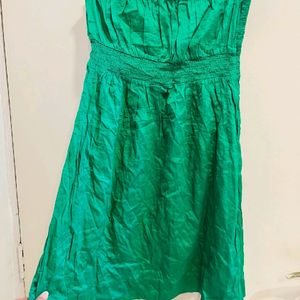 Green Beautiful Smoking Linen Tube Dress