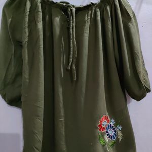 Olive Green Off Shoulder Top