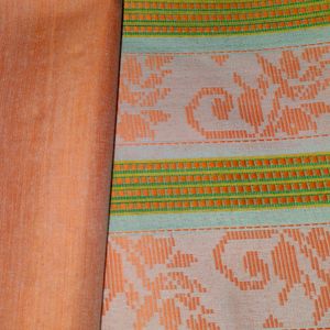 Churidar Material Green &Orange Colour Combination