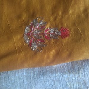 Tobacco Clr Embroidery Saree