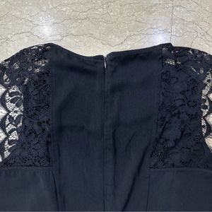 Net Sleeves Black Dress