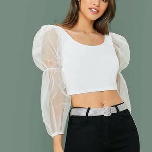 Shein Puff sleeve Crop Top