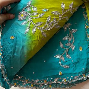 Partywear Cut work Heavy Saree