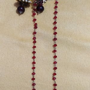 new red stone earrings