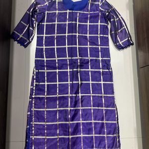 Violet Ladies Cheques Dress Kurta