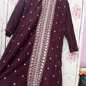 Wine Color Kurta Set