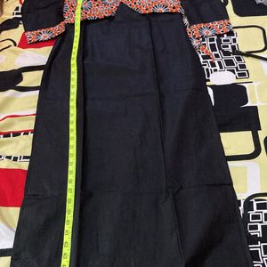 Libas Black Kurta With Jacket And Full Print Plazz