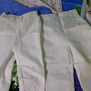 Double Offer White Cotton Pants