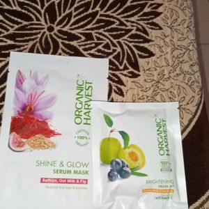 organic harvest sheet mask brightening facial kit