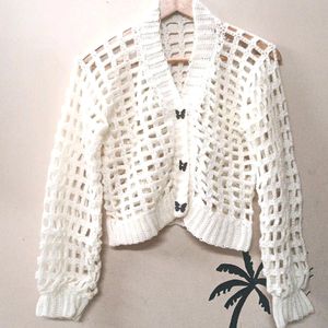 Handmade Crochet Crop Cardigan