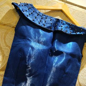 Off Shoulder Pearl Work Blouse