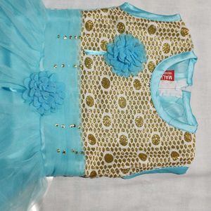 Baby Girl Dress 1-2 Years Age Cyan Like A NEW