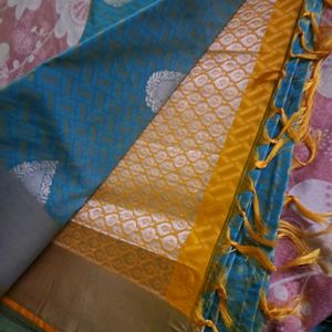 Embossed Pattu Saree