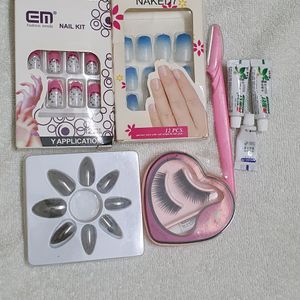 3 Nail extension Eyelashes Face Razor Toothpaste