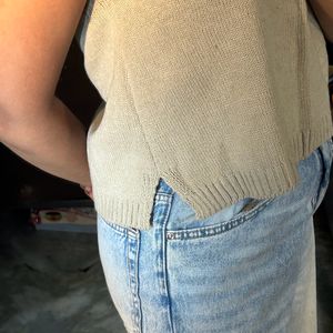 Beige Tank Wool Top