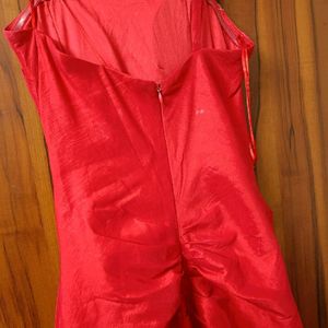 Red One Sided Gown