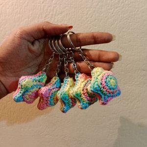 Crochet Star Keychain (Multi Coloured)