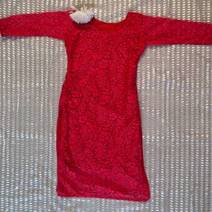 Red Net Kurta