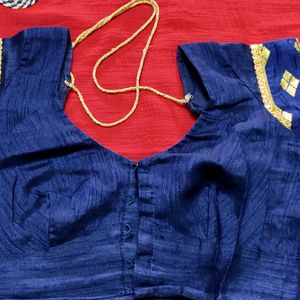 😍♥️Beautiful Red Blue Saree😍♥️