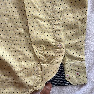 Men Louis Philippe Yellow Casual Shirt