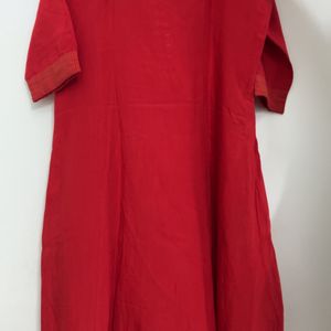 Red Biba Kurta