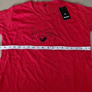 Red New Tshirt. Although Lable Is XXL OK For 38