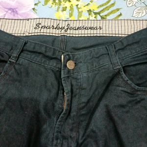 Black Cotton Jeans Pant Size -36