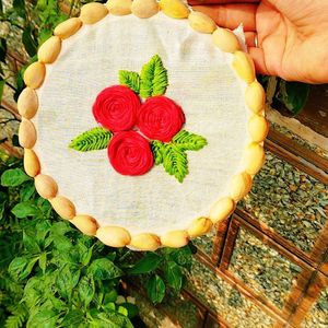 Beautiful Rose Embroidery hoop