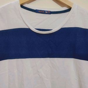 Navy Blue & White T-shirt For Boy & Men 36 Chest