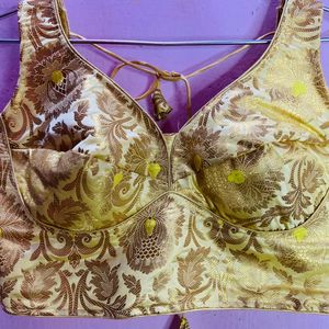 Brand new gorgeous Matte Golden Sabyasachi cut Brocket blouse