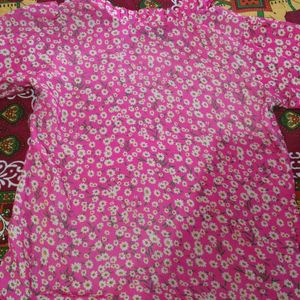 Pink Colour Flower Printed top