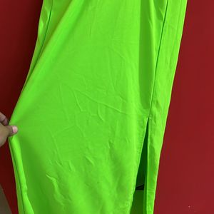 Green Color Cris Cross Dress From H&M