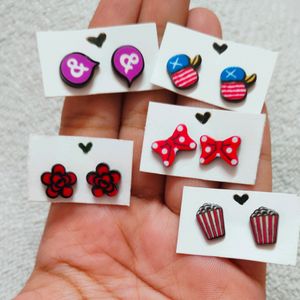 Pack Of 10 Quirky Ear Studs