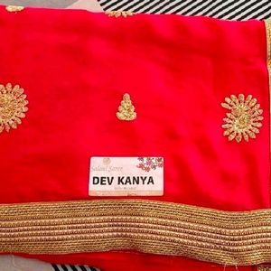 New Red Work Saree