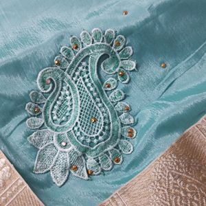 Lace Border Saree With Blouse Piece