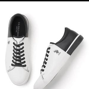 US Polo Men Black & White Sneakers