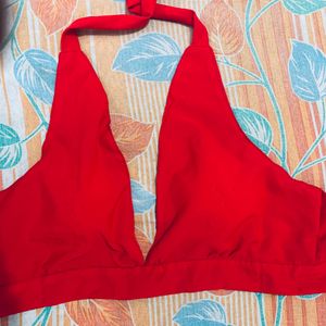 Red Halter Neck Blouse