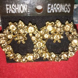 Studs Gold Plated With Stones