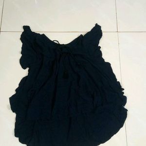 Navy Blue Flowy Top