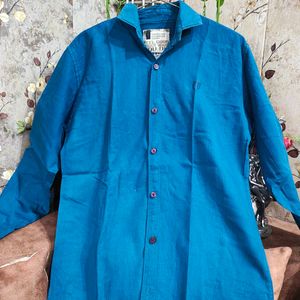 Men Blue Textured Shirt