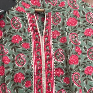 Floral Print Cotton Kurta For Women