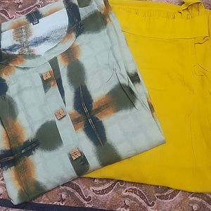 Kurti With Palazzo Pant XXL ( Multi)