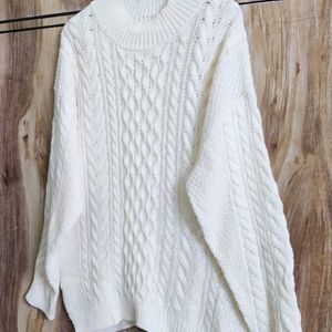 Cream Colour Designer Baggi Sweater Size-46-48