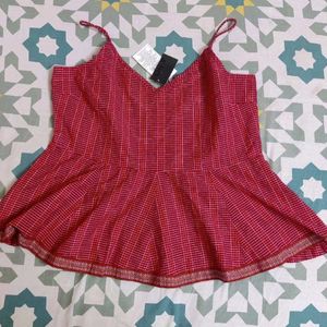 Red XL Peplum Top