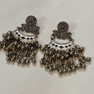 Earrings for women fashion jhumka oxidised Silver