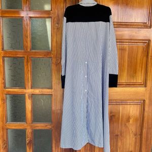 Maxi Velvet Collar Cotton Dress