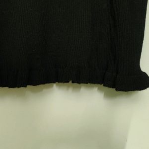 Long Sleeves Black Top Small Size